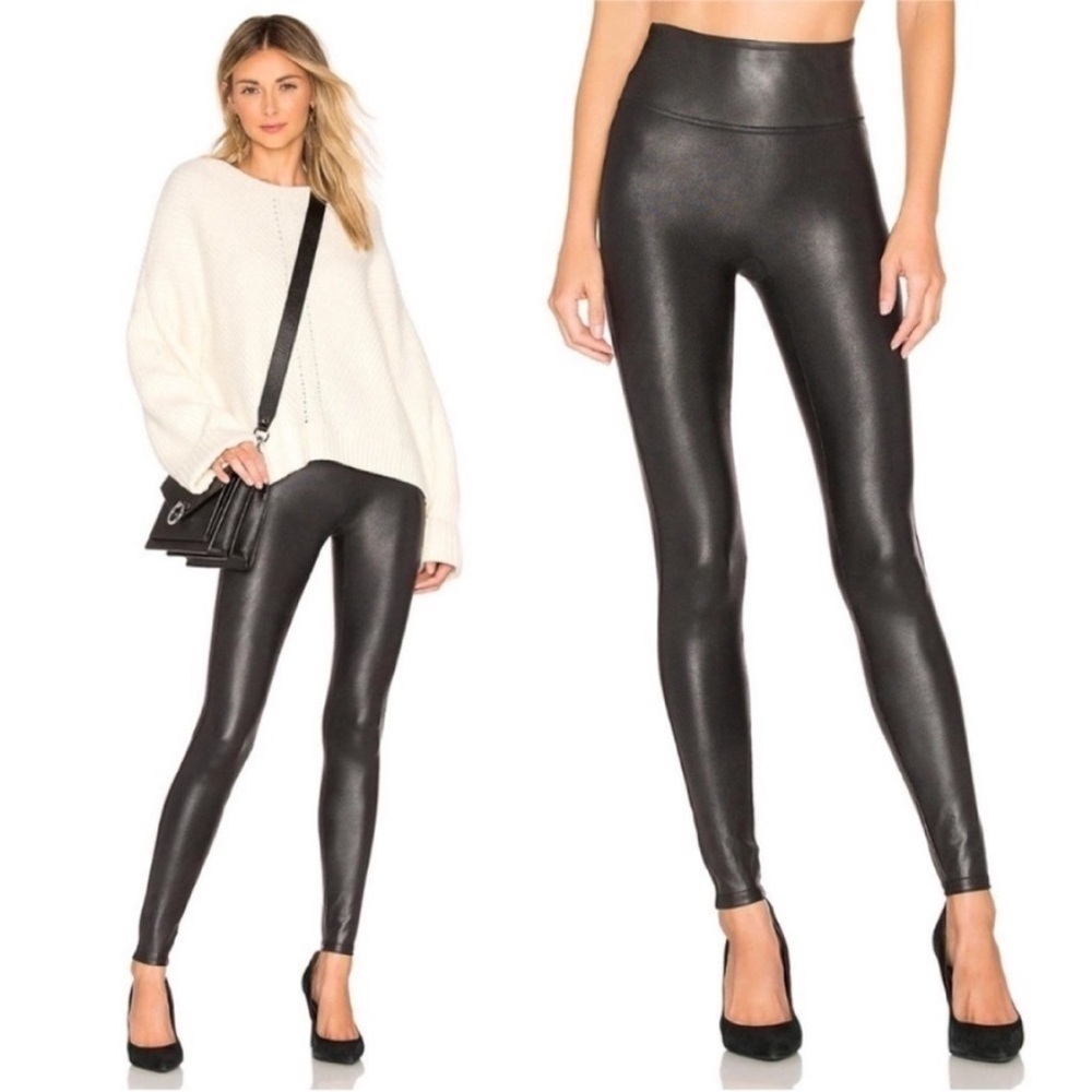 Spanx Faux Leather Leggings Black Large